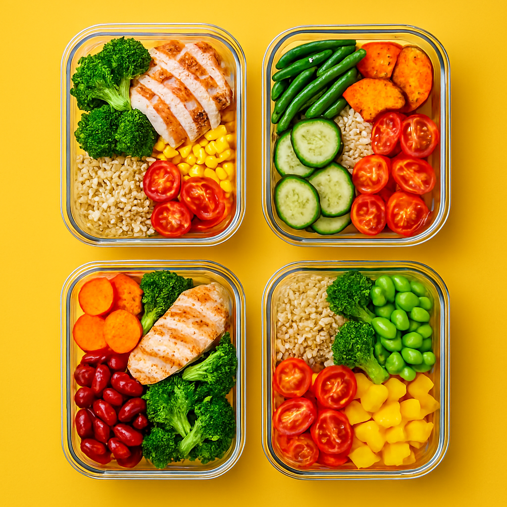 Marmitas fit coloridas e organizadas